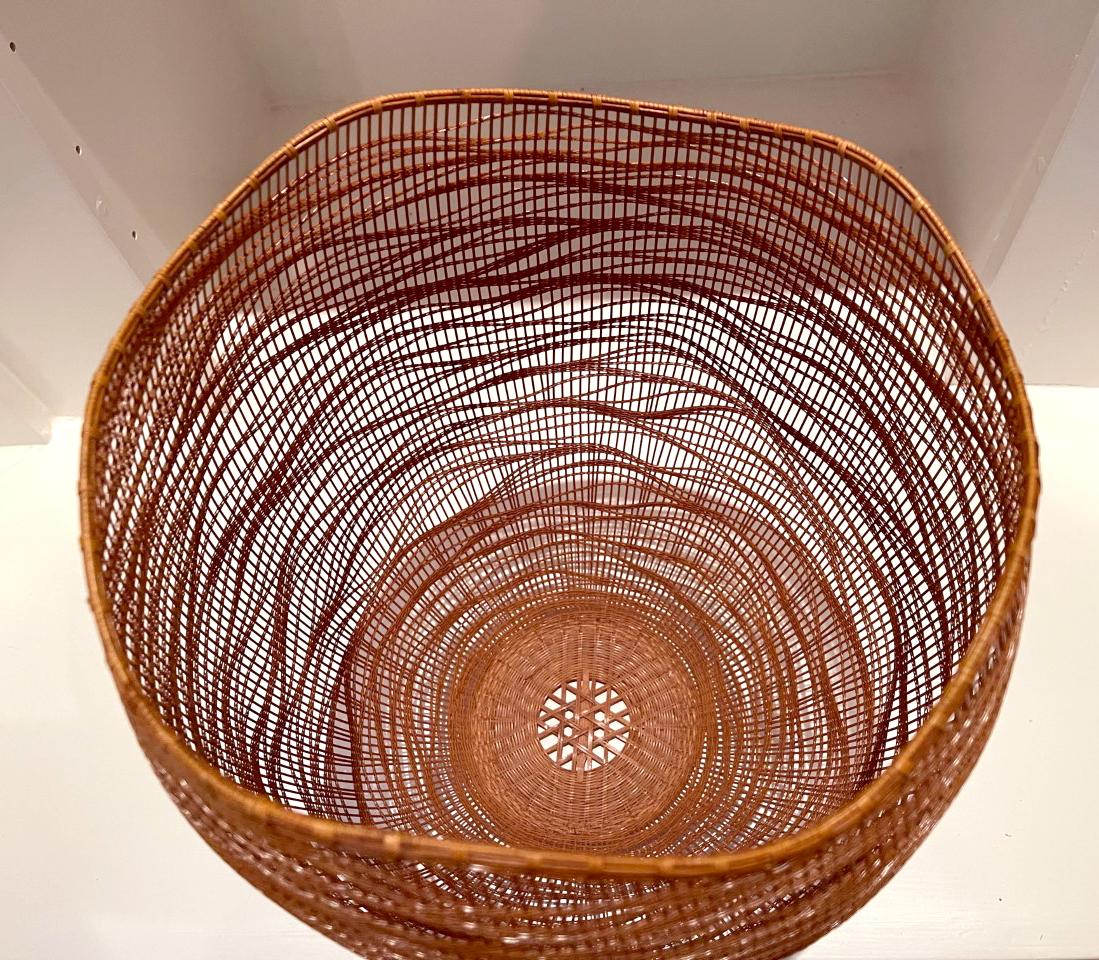 Contemporary Japanese Bamboo Sculptural Basket Morikami Jin In Good Condition In Atlanta, GA