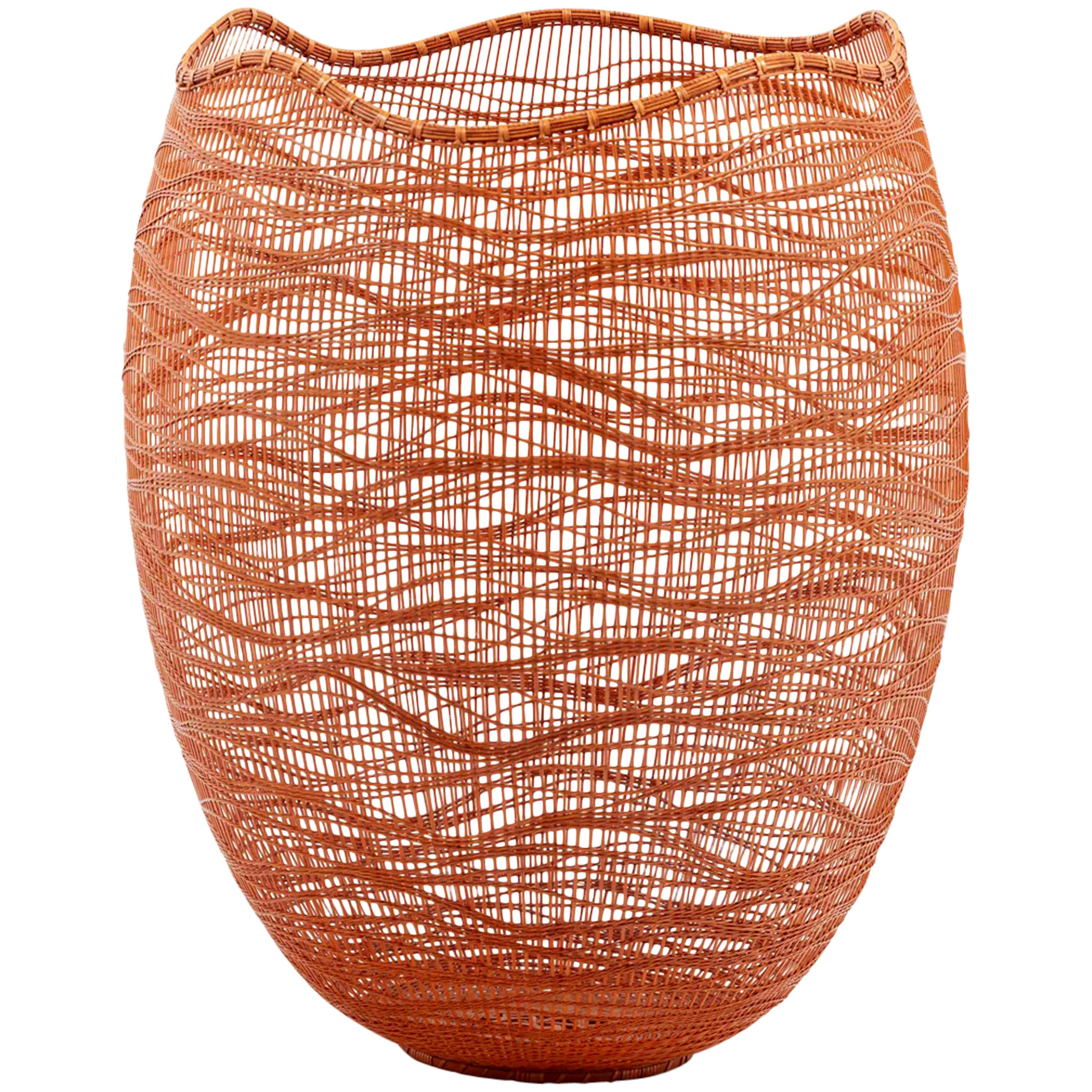 Contemporary Japanese Bamboo Sculptural Basket Morikami Jin