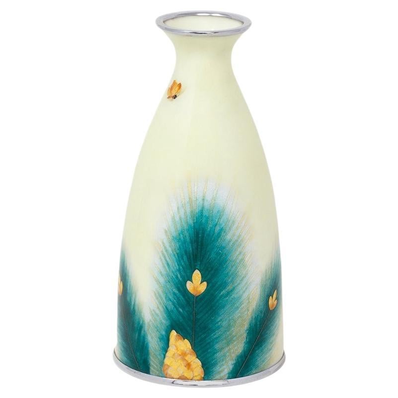 Contemporary Japanese Cloisonne Enamel Vase Tamura For Sale