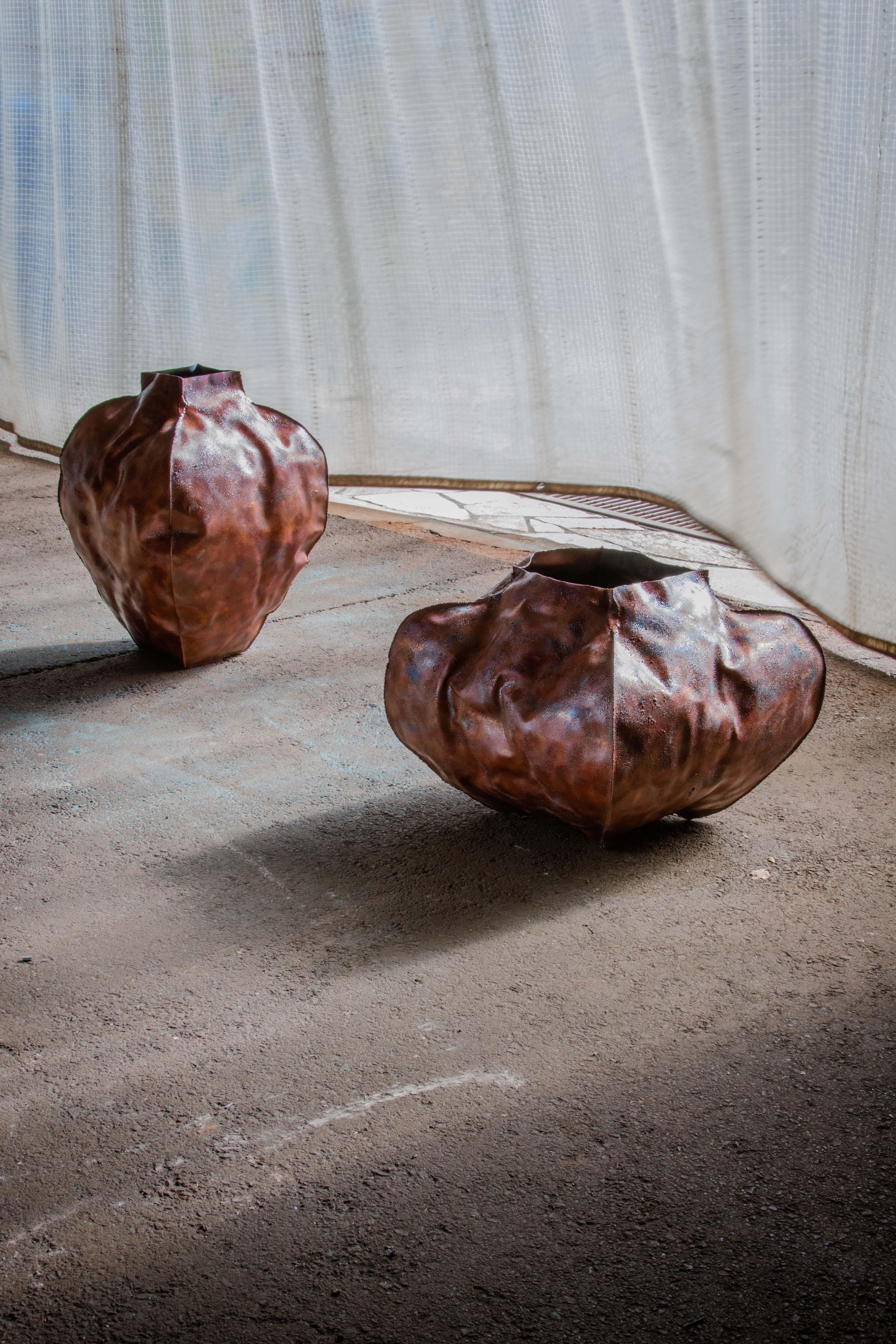 Contemporary Japanese Cloissoné Copper Vessel Shippo Vase 2 by Yochiya Studio For Sale 6