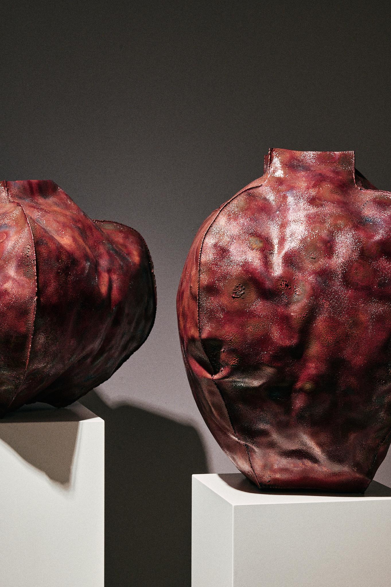 Cuivre Vase japonais contemporain en cuivre Cloissoné Vase Shippo 2 par Yochiya Studio en vente