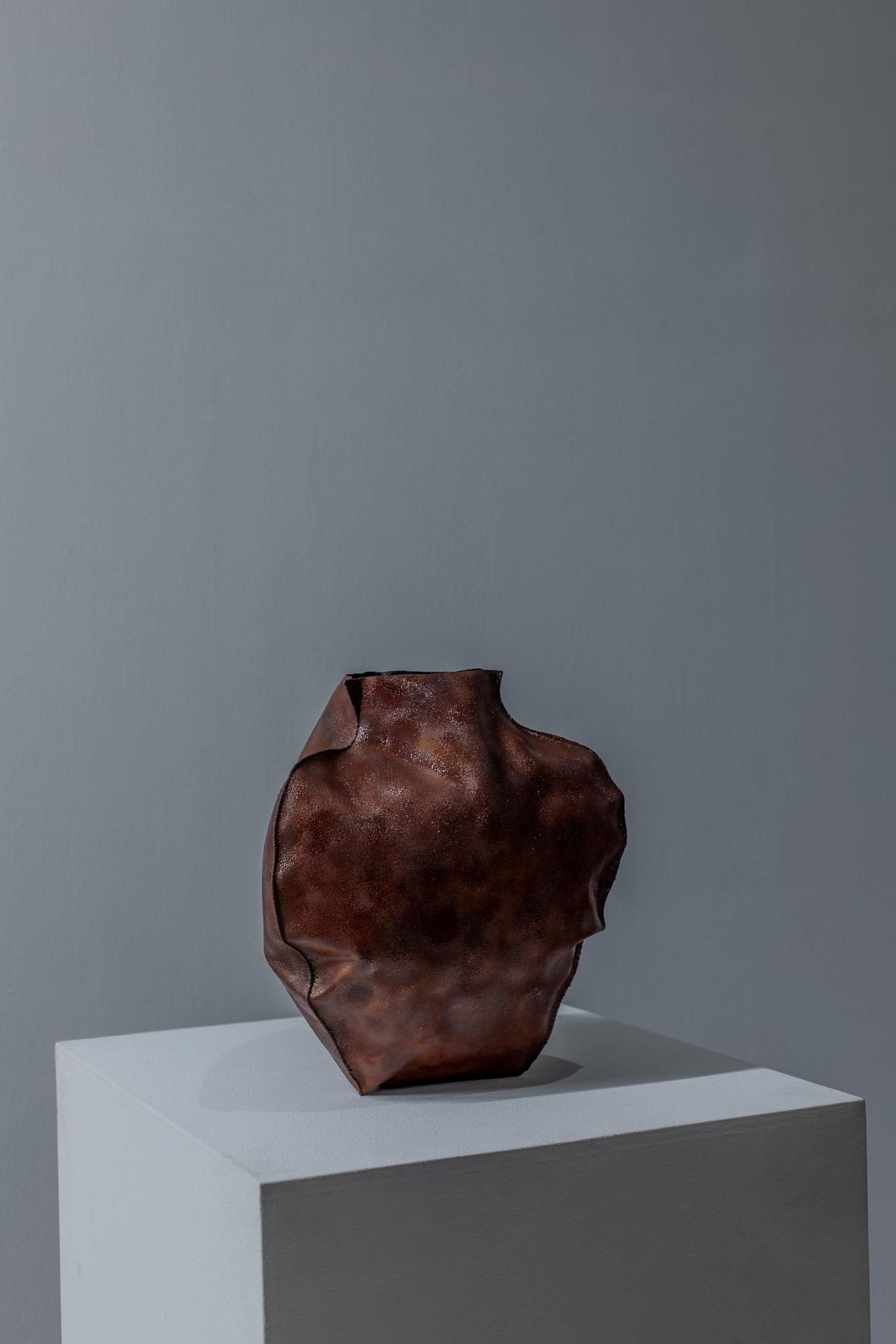 Moderne Vase japonais contemporain en cuivre Cloissoné Vase Shippo 3 par Yochiya Studio en vente