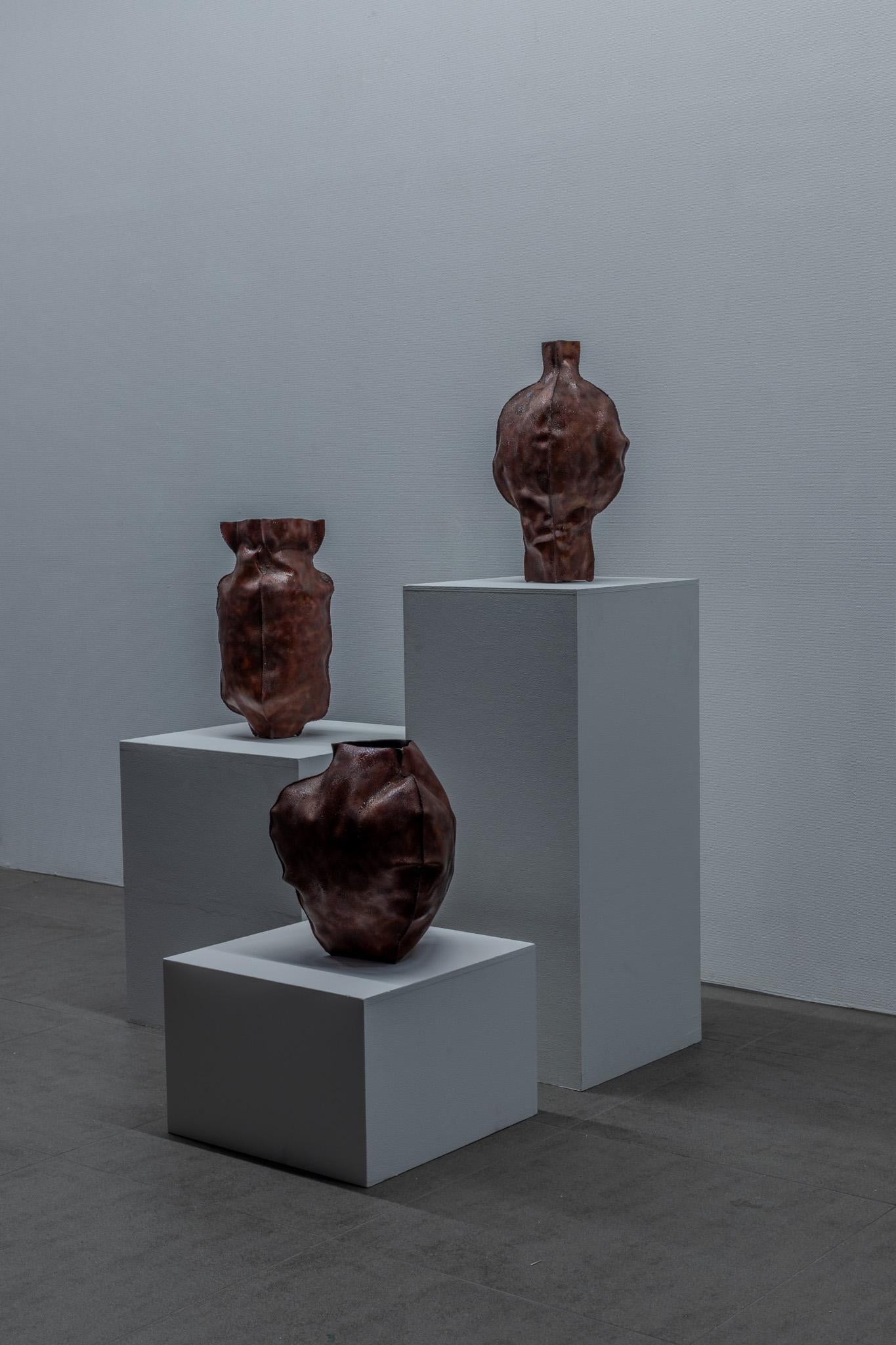 Cloisonné Vase japonais contemporain en cuivre Cloissoné Vase Shippo 3 par Yochiya Studio en vente