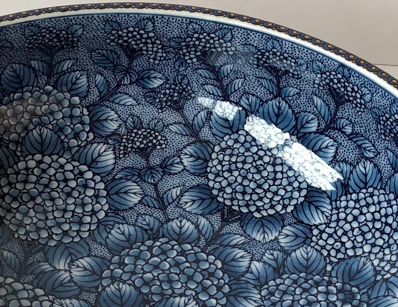 Contemporary Japanese Blue Green Red Porcelain Bowl von Masterly Artist, 2 (Vergoldet) im Angebot