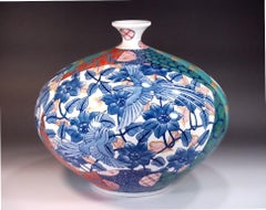 Vaso giapponese contemporaneo in porcellana Greene & Greene White del maestro Artistics, 2