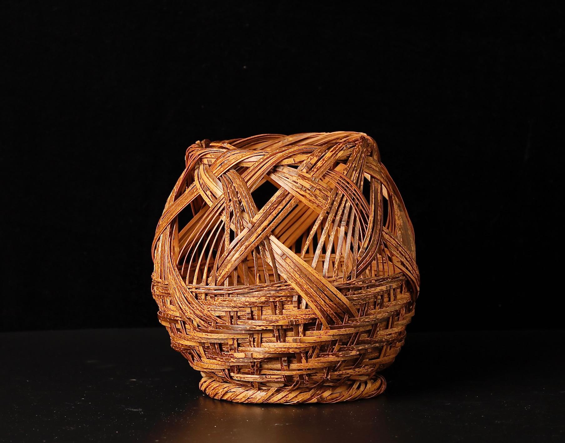 Contemporary Japanese Ikebana Bamboo Basket 1