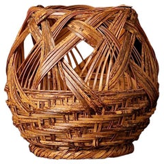 Contemporary Japanese Ikebana Bamboo Basket