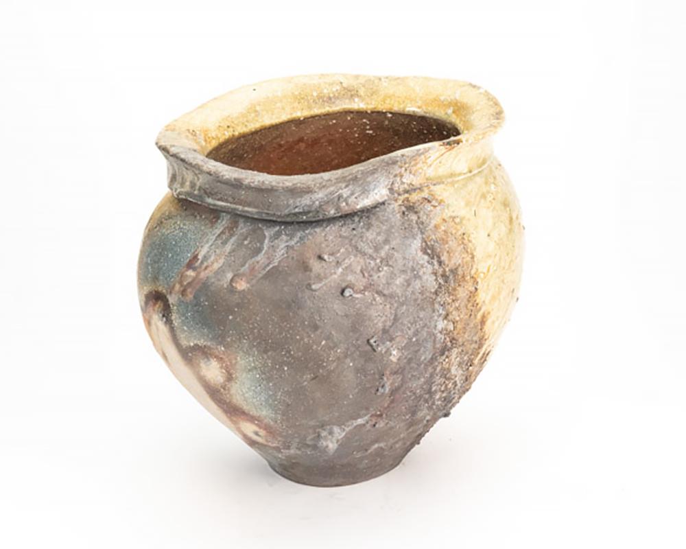 Fired Contemporary Japanese Shigaraki Pottery Vase