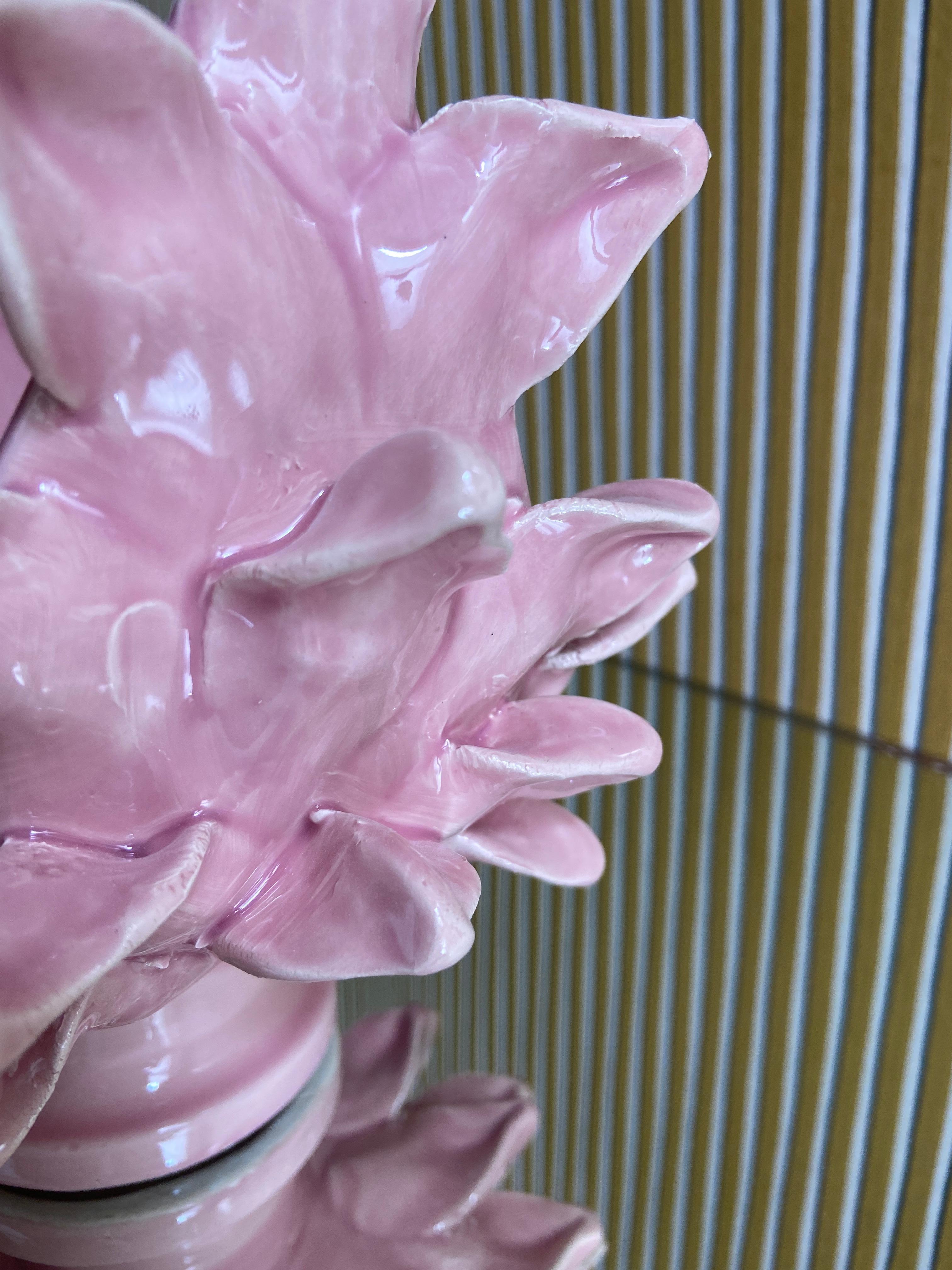 Contemporary Jean Roger Ceramic Bowl in Pink Glaze, France 1