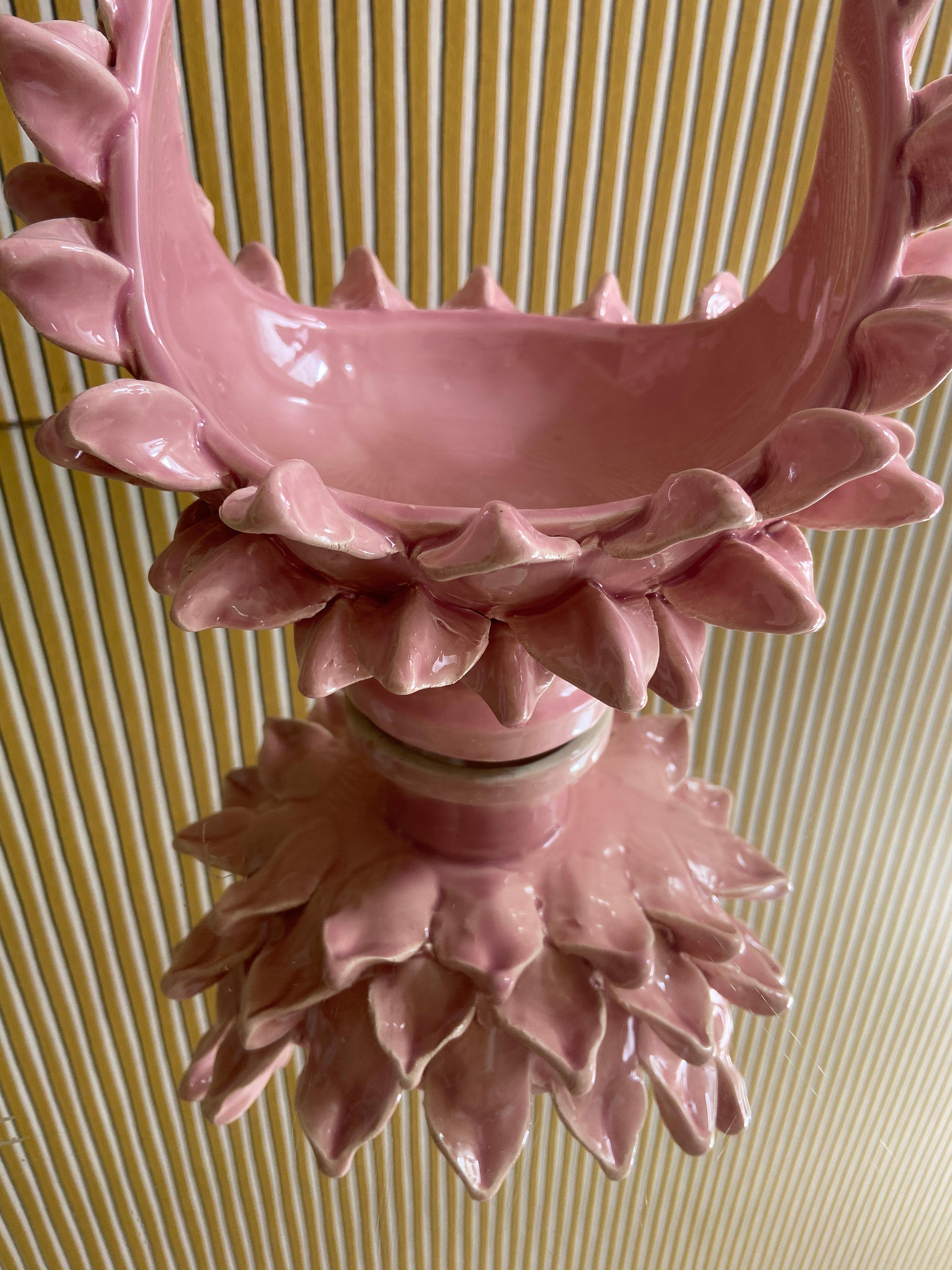 Contemporary Jean Roger Ceramic Bowl in Pink Glaze, France 2