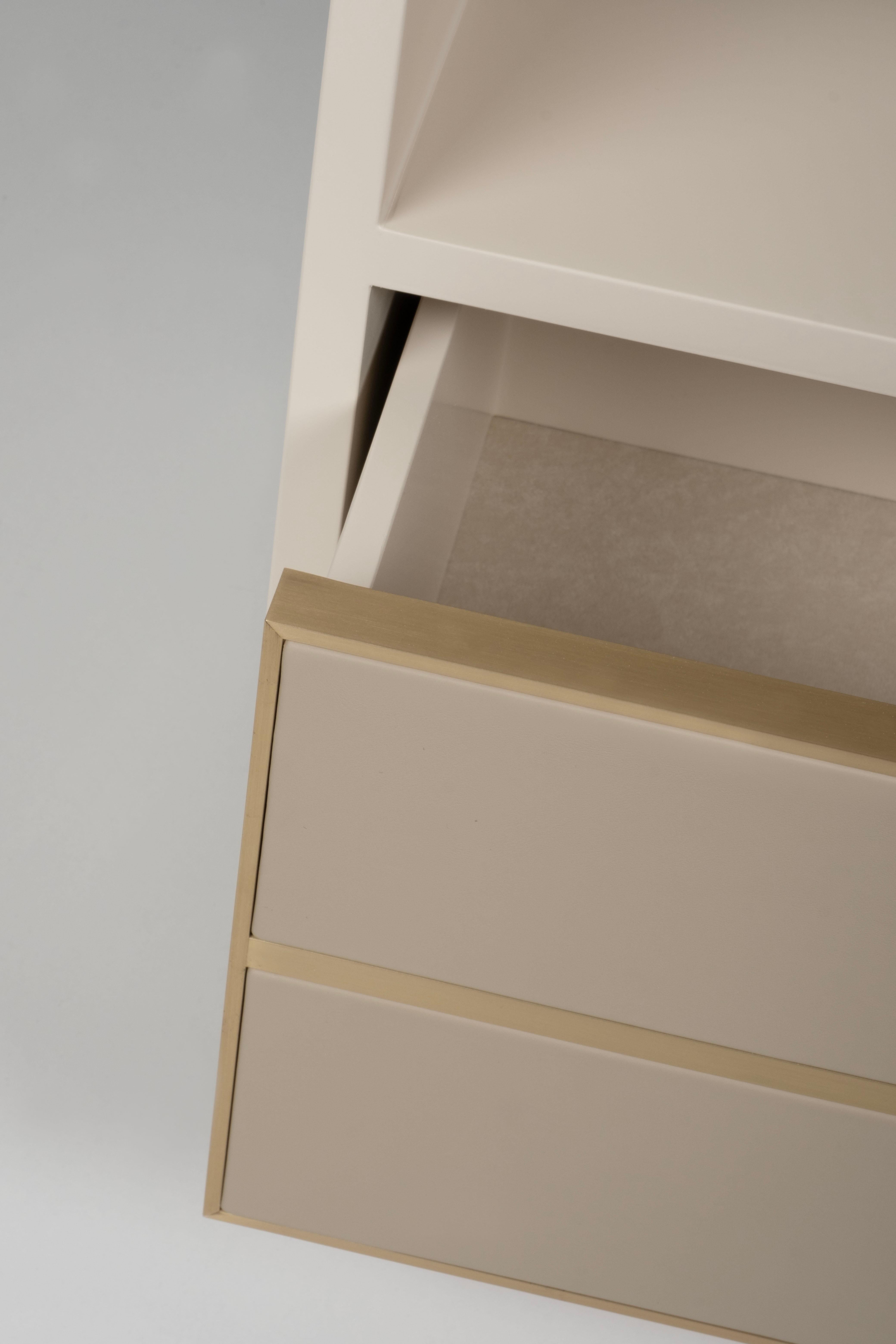 Contemporary Jensen Set/2 Nightstands Bedside Tables, Marble, By Greenapple en venta 2