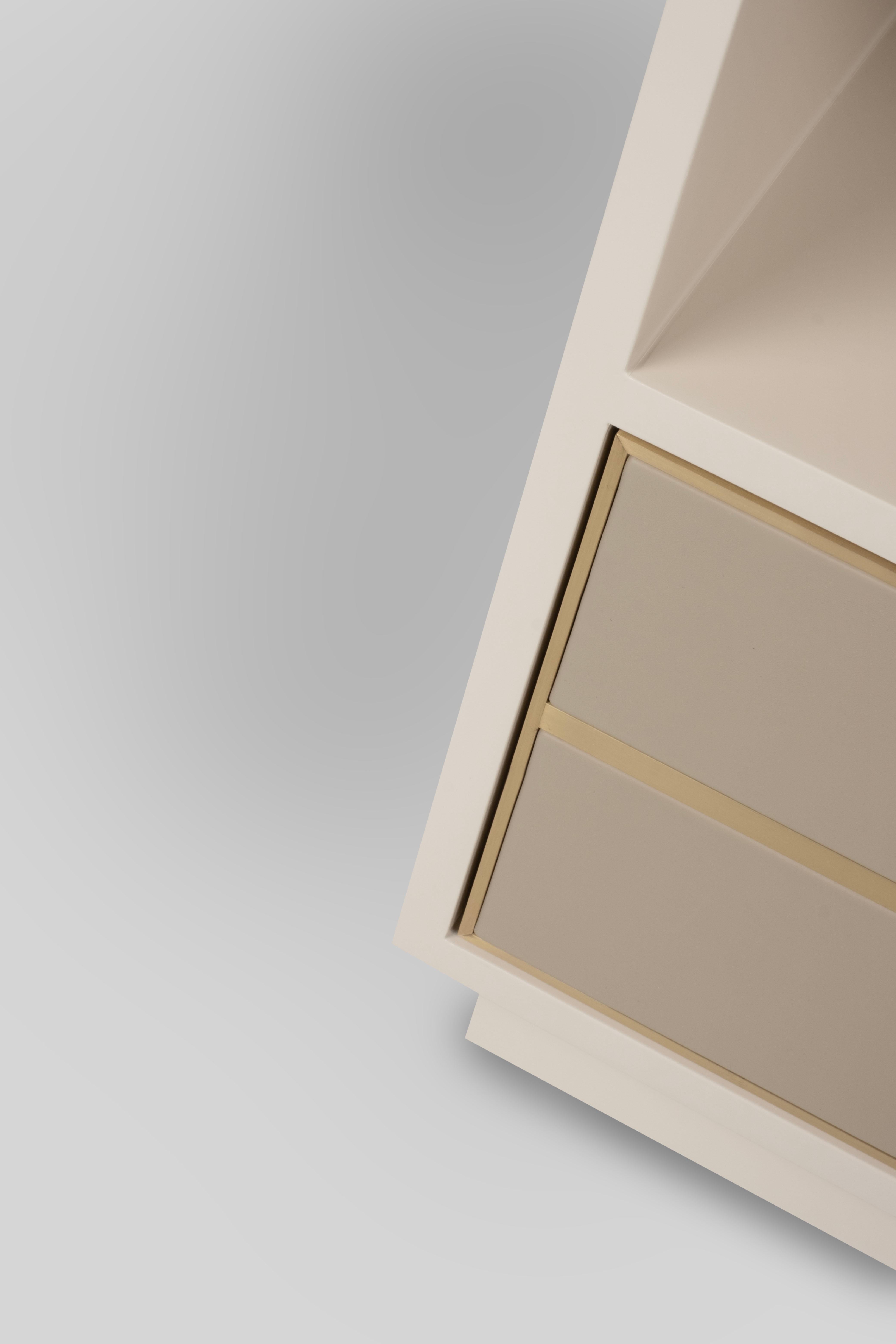 Contemporary Jensen Set/2 Nightstands Bedside Tables, Marble, By Greenapple en venta 1