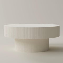 Contemporary Jesmonite Coffee Table, Pilotis Carved Table by Malgorzata Bany