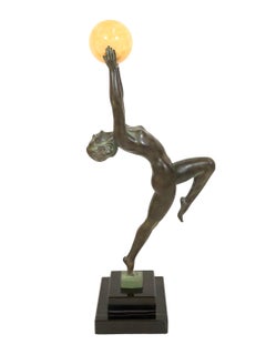 Contemporary JEU Sculpture in Spelter with a Ball from Max Le Verrier
