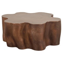 Contemporary Ji Guan Cocktail Table in Repoussé Antiqued Copper by Robert Kuo