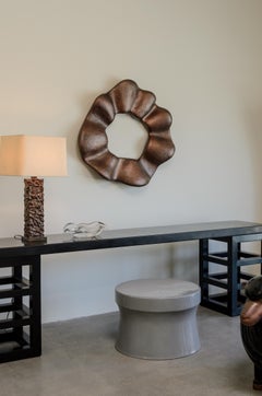 Zeitgenössischer Ji Guan-Spiegel aus handrepoussiertem Kupfer von Robert Kuo