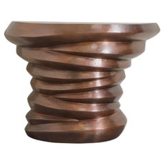 Contemporary Jie Design Demi Lune Table in Antiqued Copper by Robert Kuo 