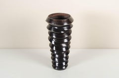 Contemporary Jie Vase in Black Copper by Robert Kuo, Hand Repousse, Limited