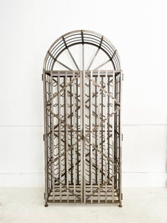 Contemporary Wine Rack 88 Bottle Locking Steel Cabinet