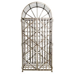 Used Contemporary Wine Rack 88 Bottle Locking Steel Cabinet