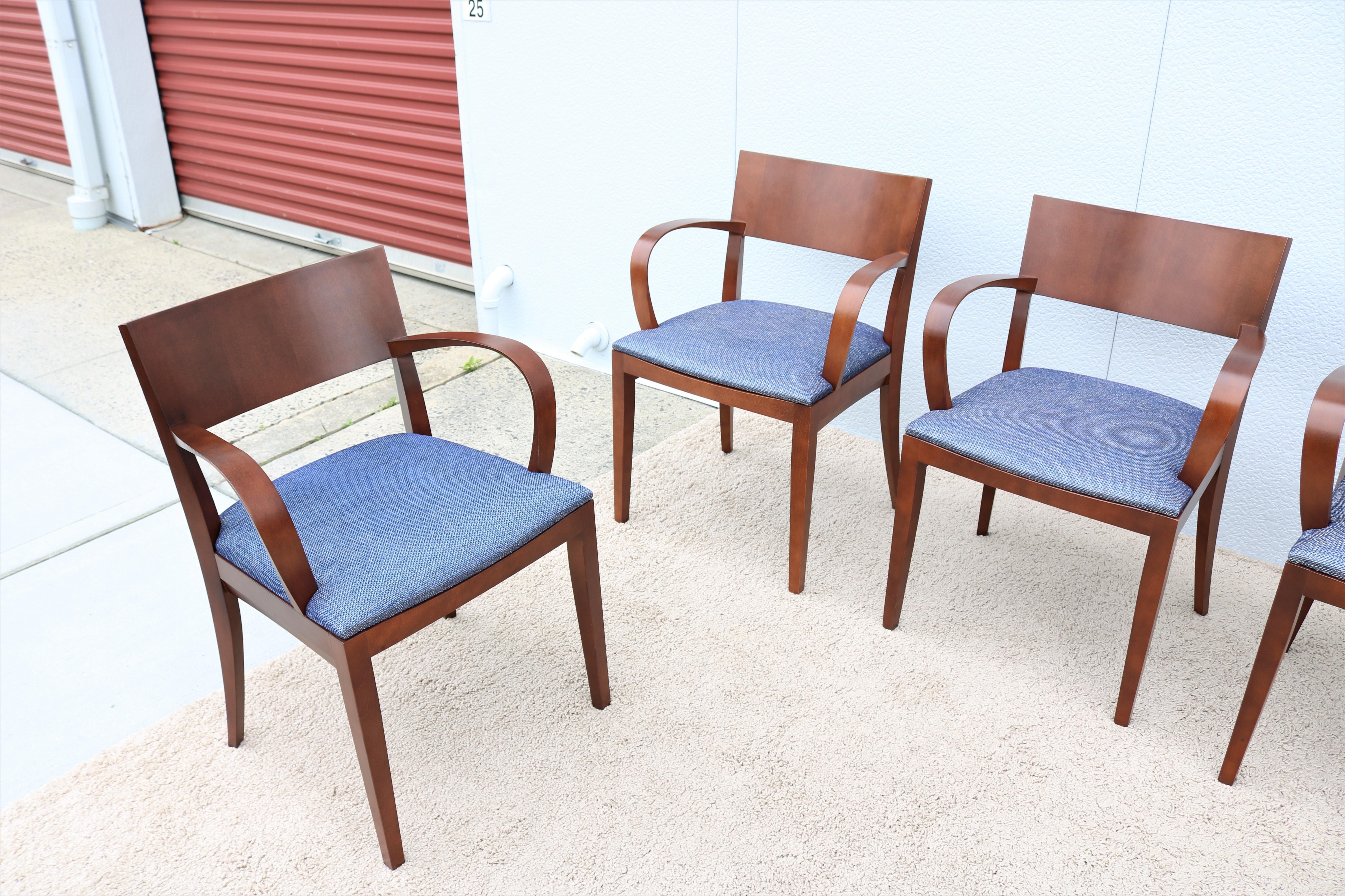 Contemporary Jonathan Crinion for Knoll Crinion Wood Side Armchairs - Set of 6 For Sale 2