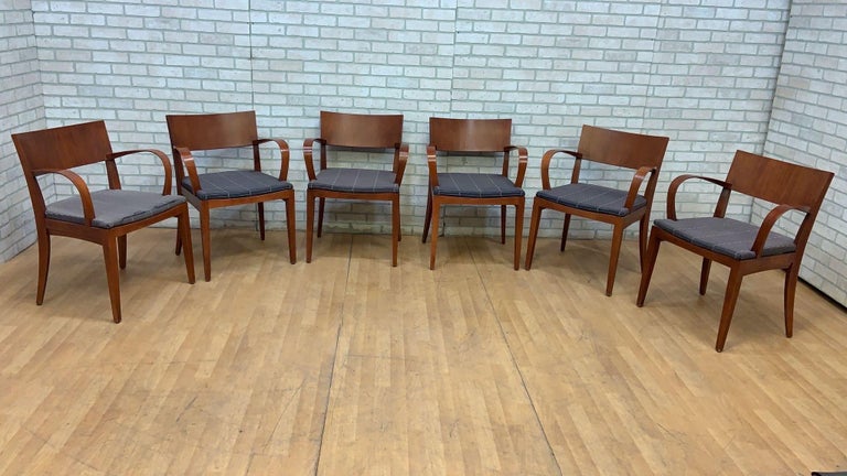 Contemporary Jonathan Crinion for Knoll Wood Side Dining Armchairs, Set