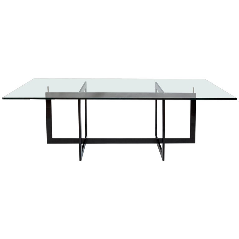 Jonathan high table with tempered crystal top, new
