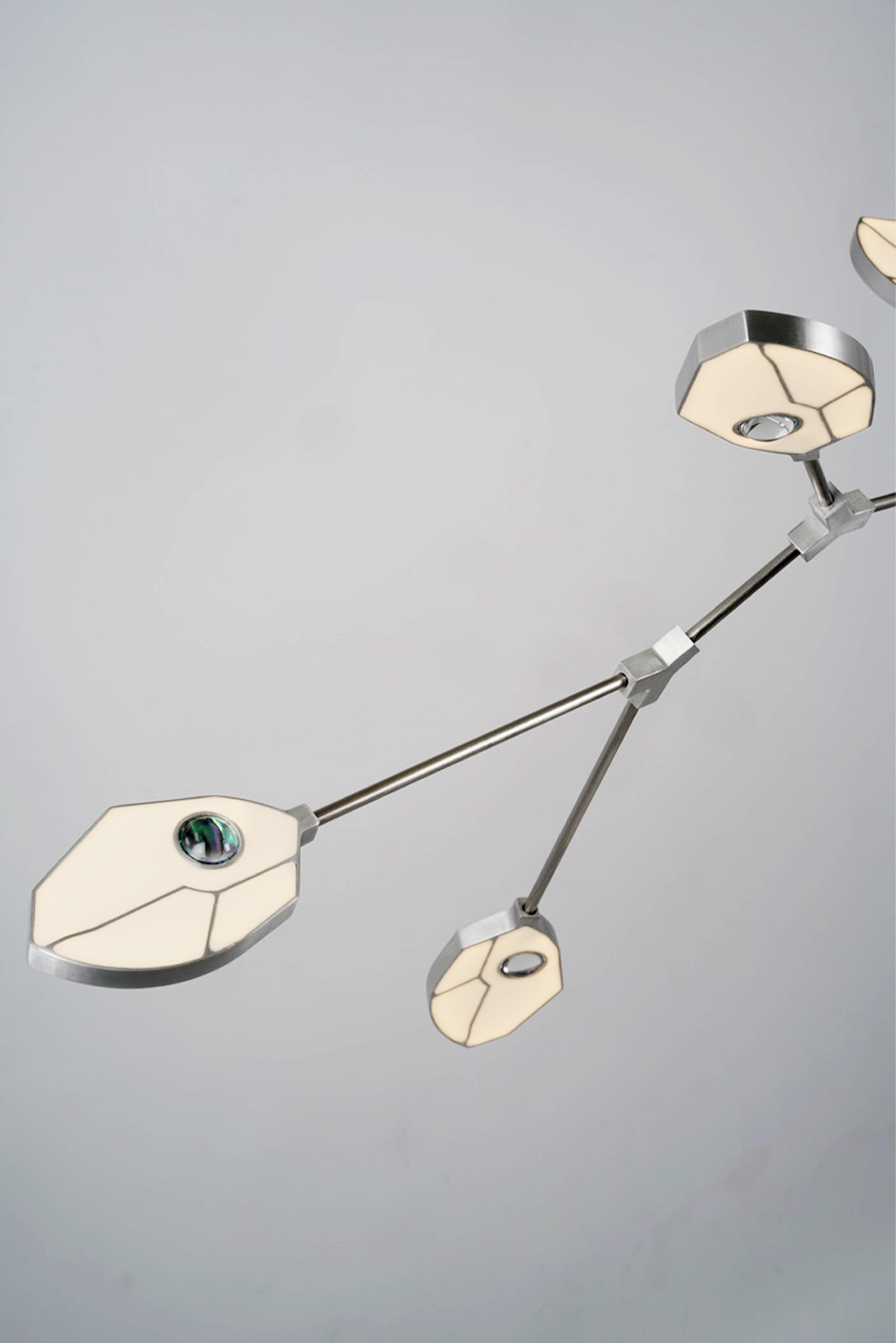 Contemporáneo Joni Config. Lámpara de 1 LED con Cristal y Concha de Páua en venta 4