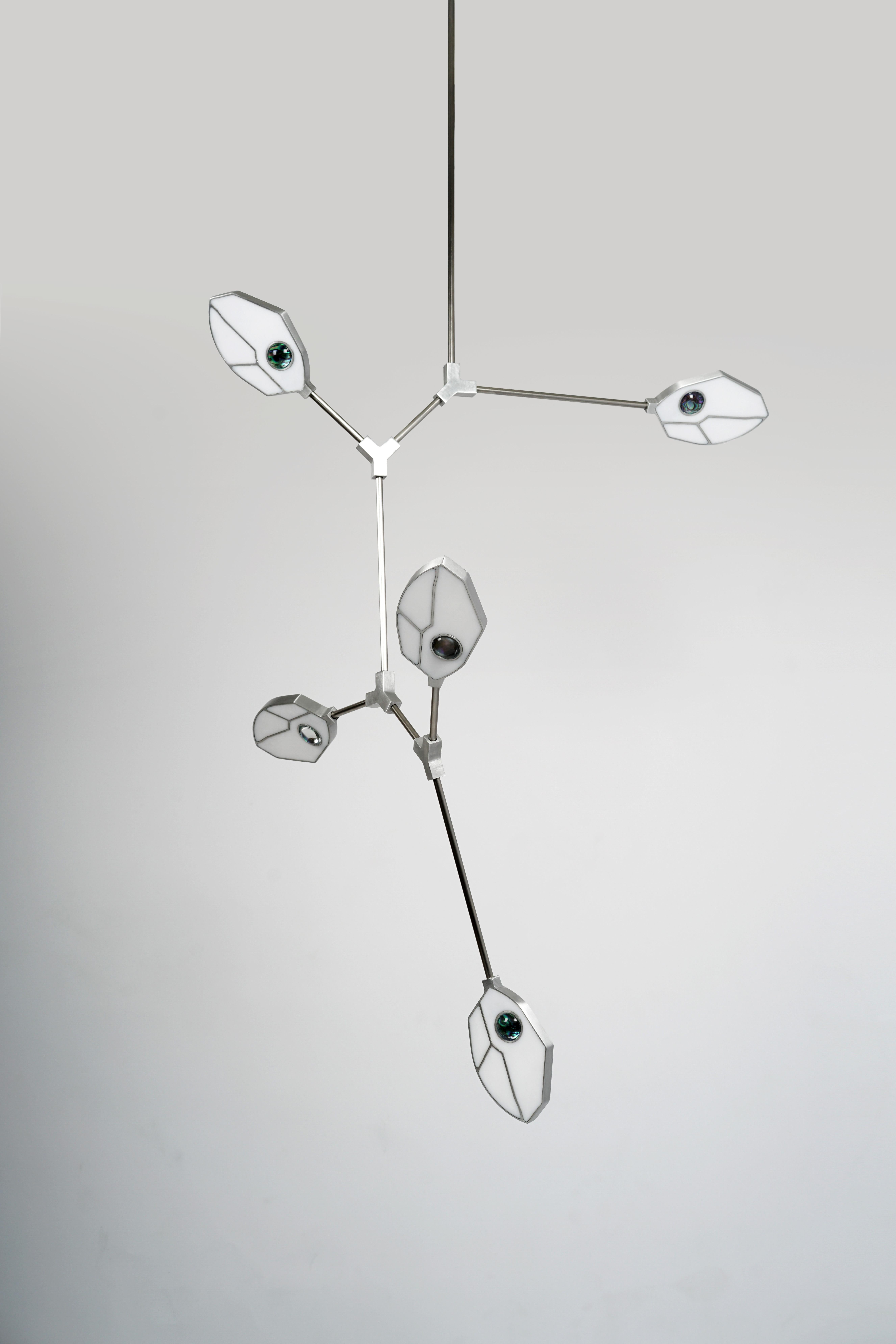 Contemporáneo Joni Config. Lámpara de 1 LED con Cristal y Concha de Páua en venta 5