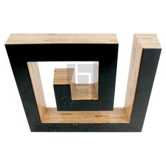Contemporary Josecho López Llorens Geometric Black Lacquered Pine Wood Sculpture