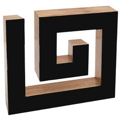 Contemporary Josecho López Llorens Geometric Black Lacquered Pine Wood Sculpture