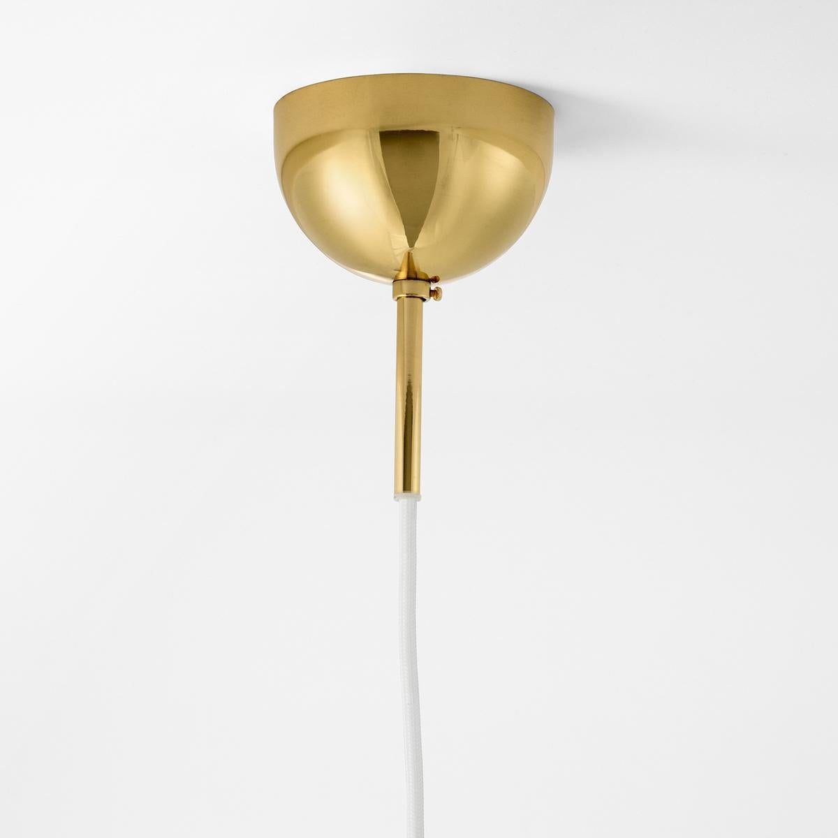 Hand-Crafted Contemporary Josef Frank Lampshade With Brass Canope Sewn 2560 Pendant by Svensk