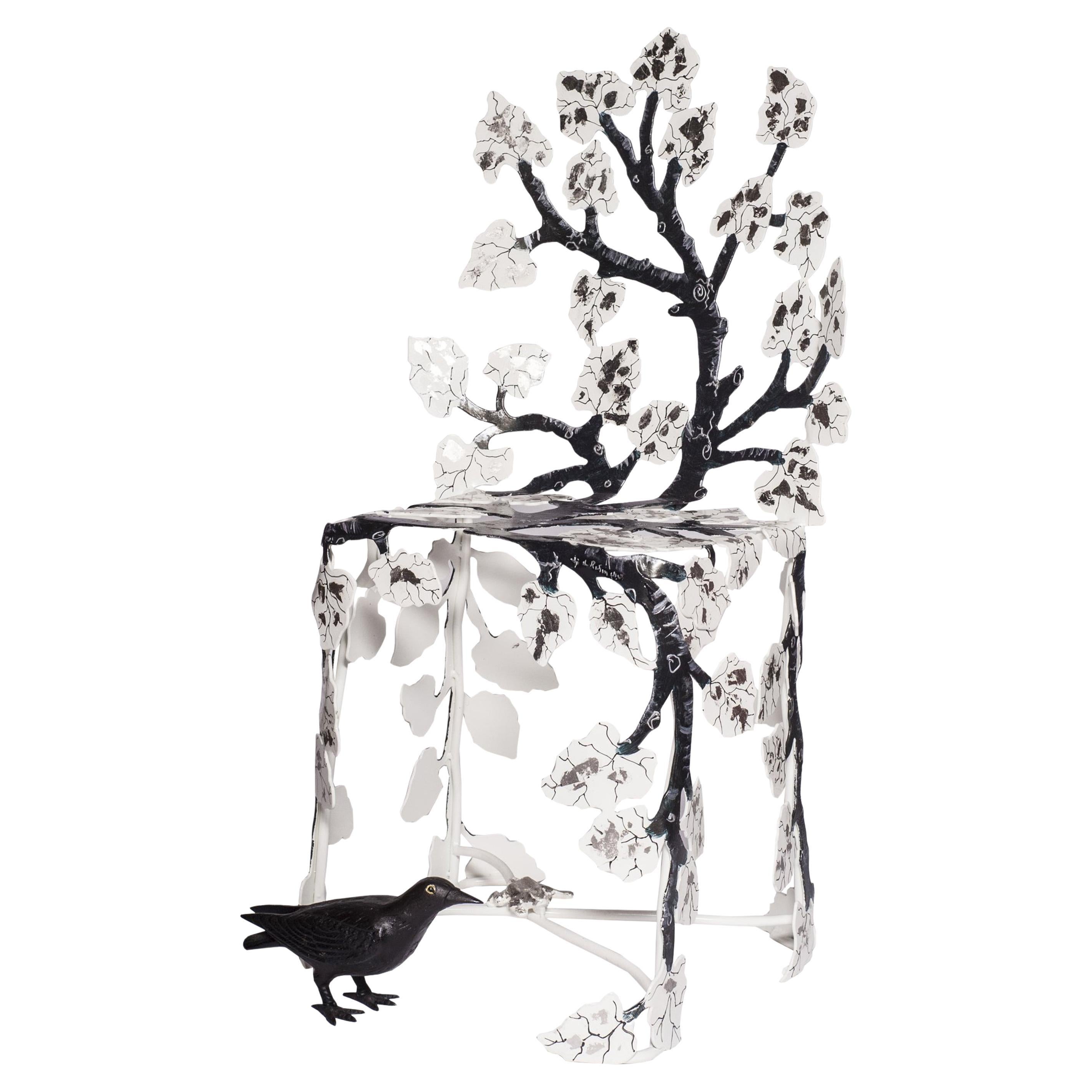 Contemporaine Joy de Rohan Chabot Chaise d'hiver forgée noir et blanc  en vente