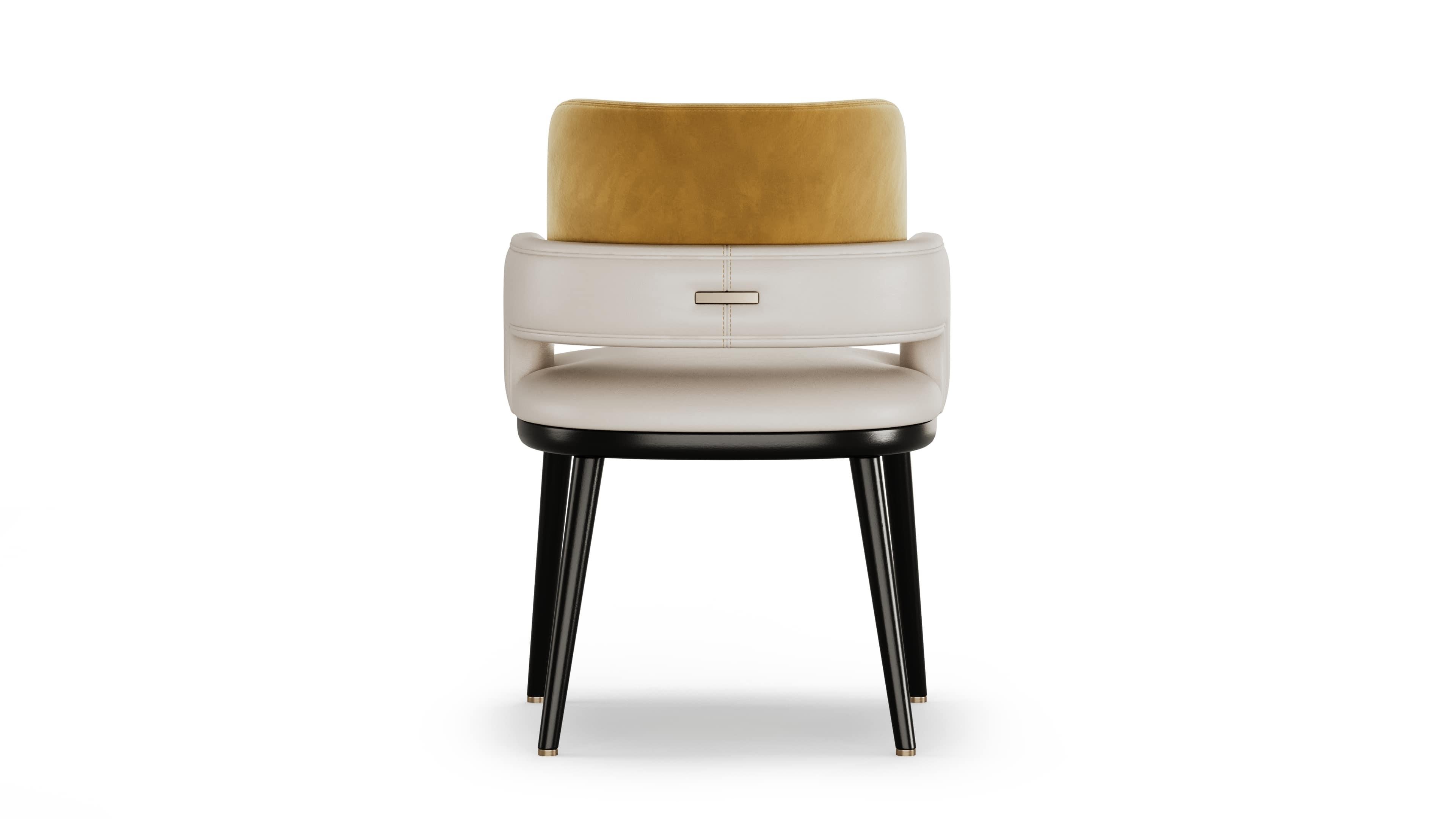 Silla Julien Contemporánea Con Respaldo Detalle Metal Cepillado en venta
