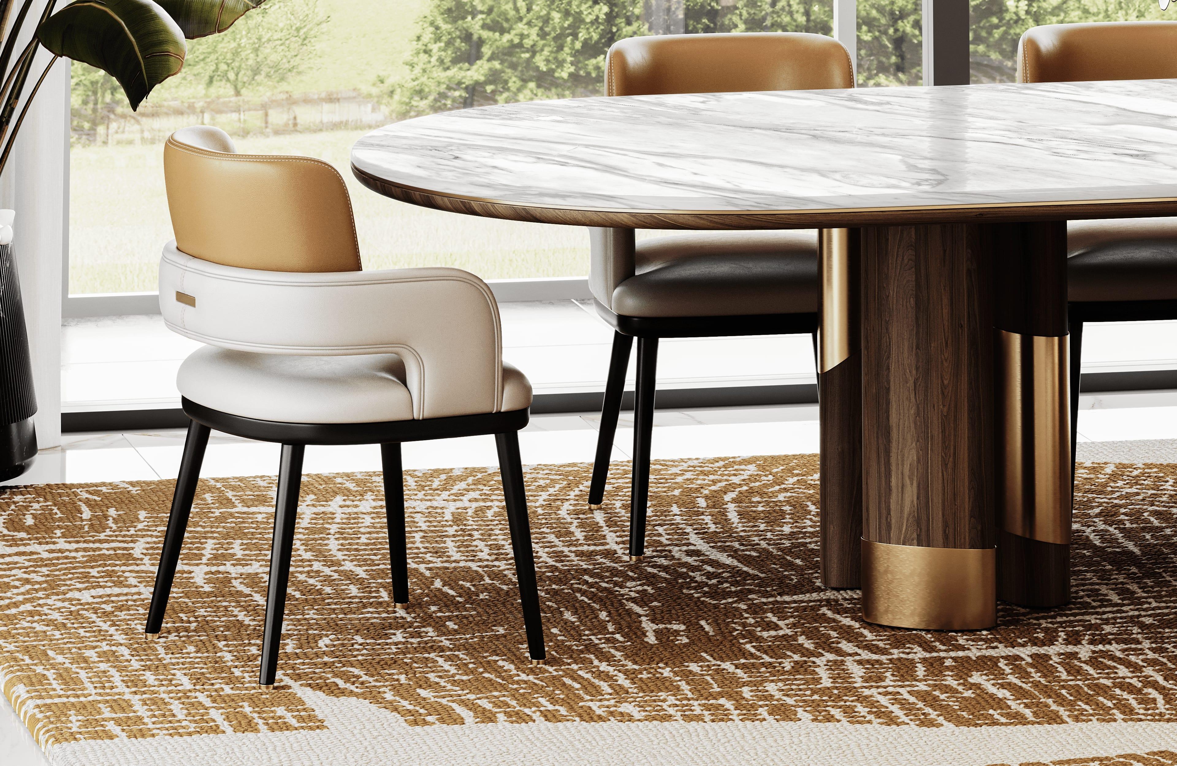 Contemporary Julien Chair With Back Metal Detail For Sale 2