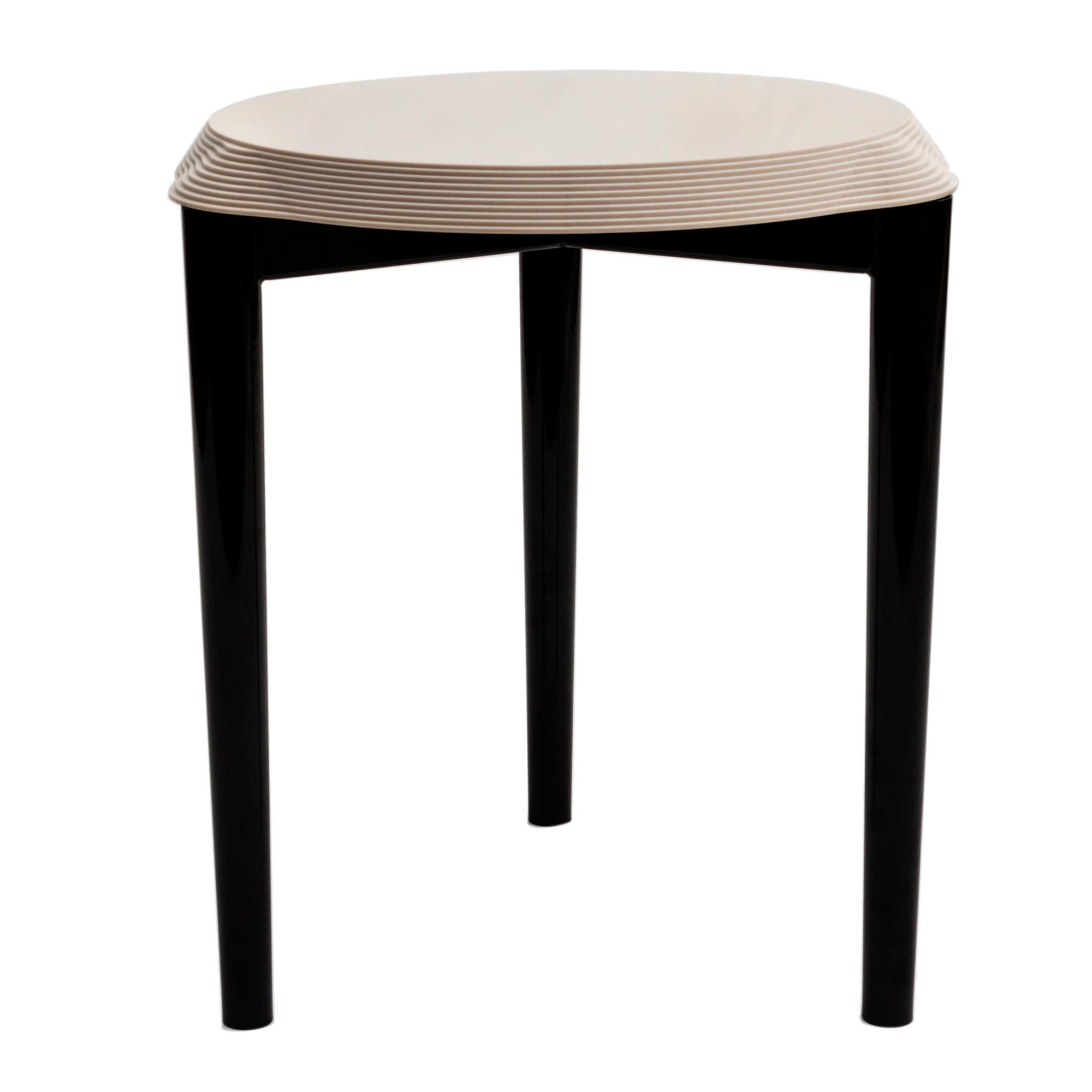 Contemporary Jump Low Stool with Avana Beige Corian Top For Sale