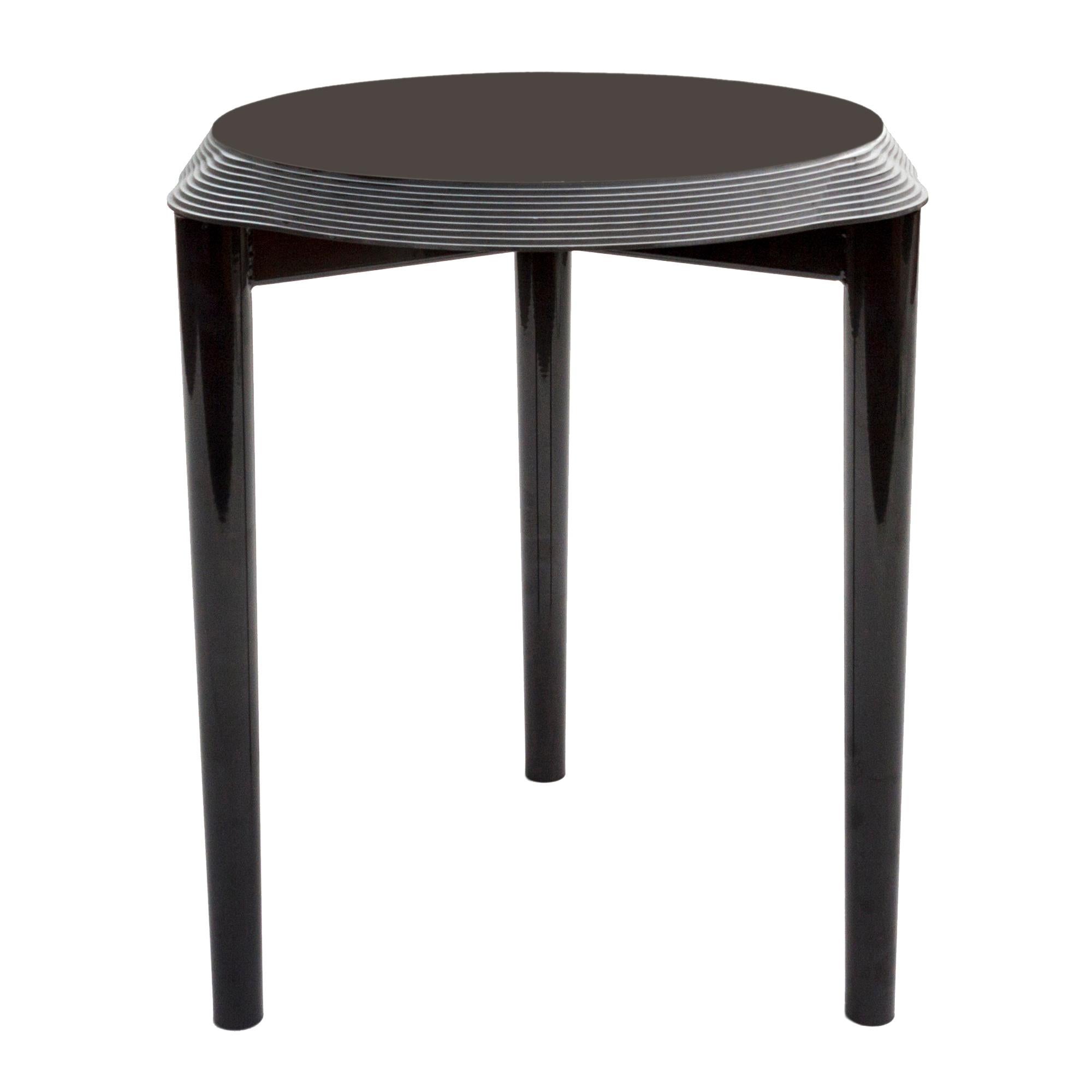 Contemporary Jump Low Stool with Black Corian Top For Sale