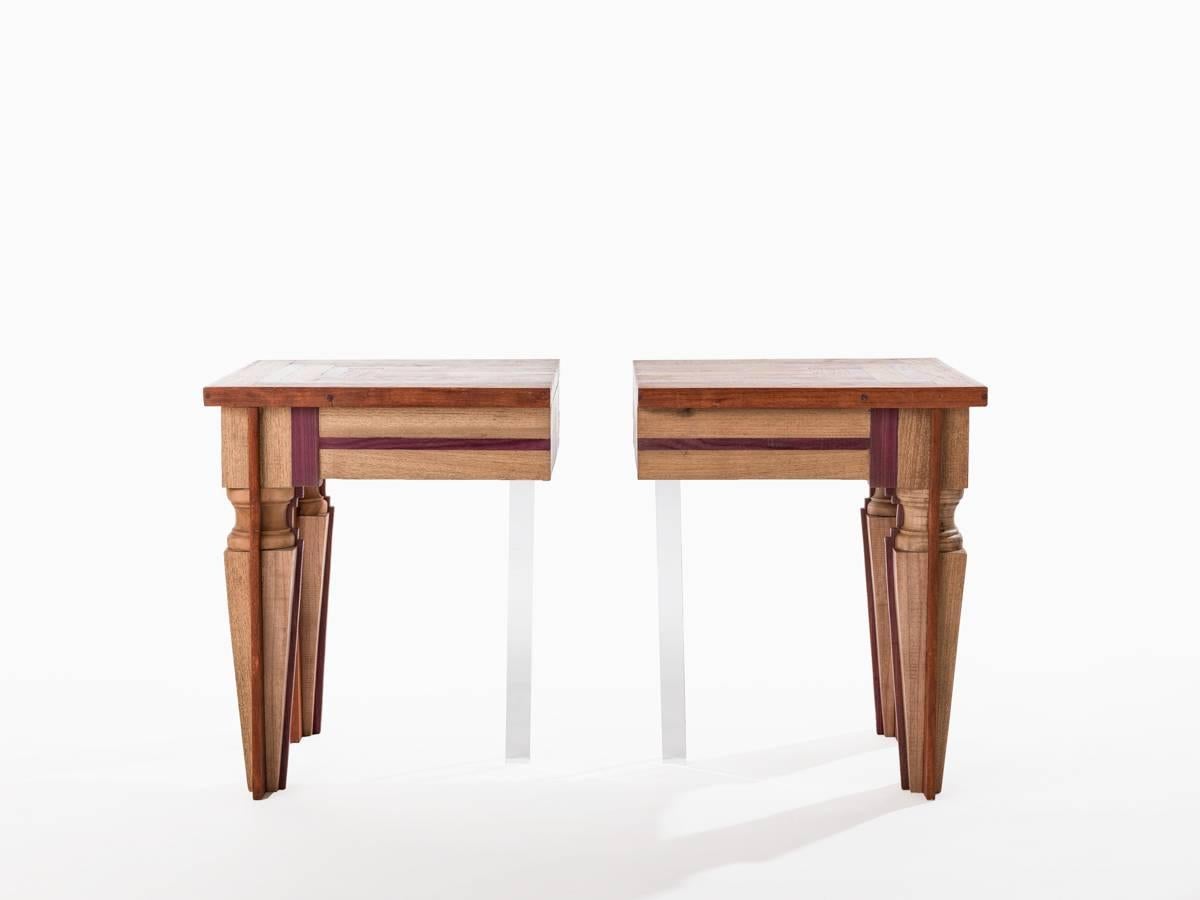 The just contrast side-table which can be divided in two belongs to a series that began with the IDEA of combining differences in a very evident way. The question of contrasts in everyday life are becoming more and more important and we are all