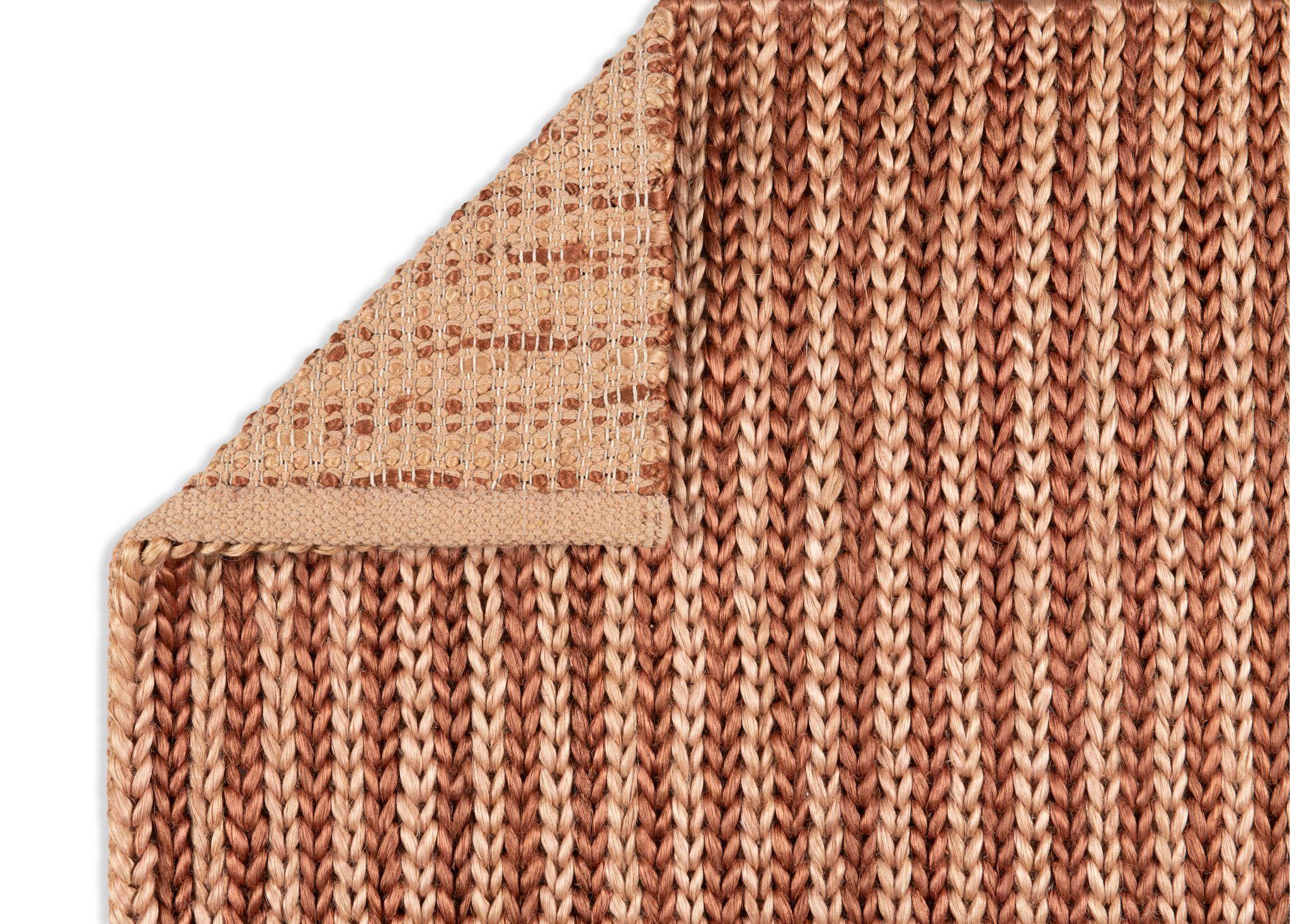 Indian Contemporary Jute Braid Rug, 10' x 14', Bisque Pink and Topaz For Sale