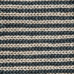 Contemporary Jute Braid Runner, 2’6”x8', Navy and Sky Blue