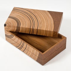 Contemporary Keepsake Box in Elm and Fumed Oak 'Family Tree' by Edward Johnson