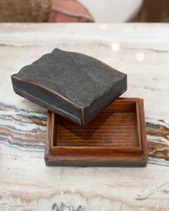Contemporary Kifu Paris Quilted Charcoal Shagreen Box