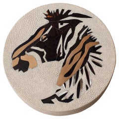 Contemporary Kifu Paris Zebra Box with Brass, Shagreen, & Shell Inlay
