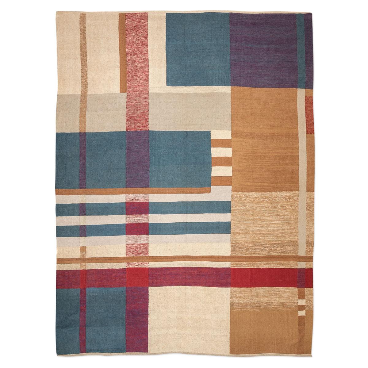 Contemporary Kilim Handmade with an Original Design on Several Colors