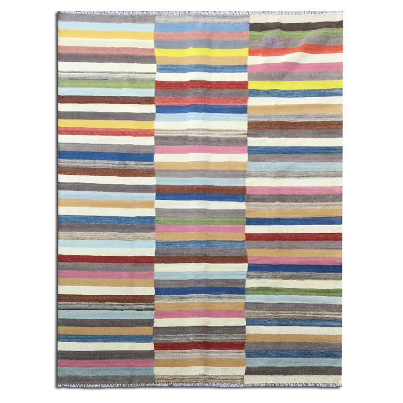Wool Contemporary Kilim. Multicolor Design. 3.00 x 2.10 For Sale
