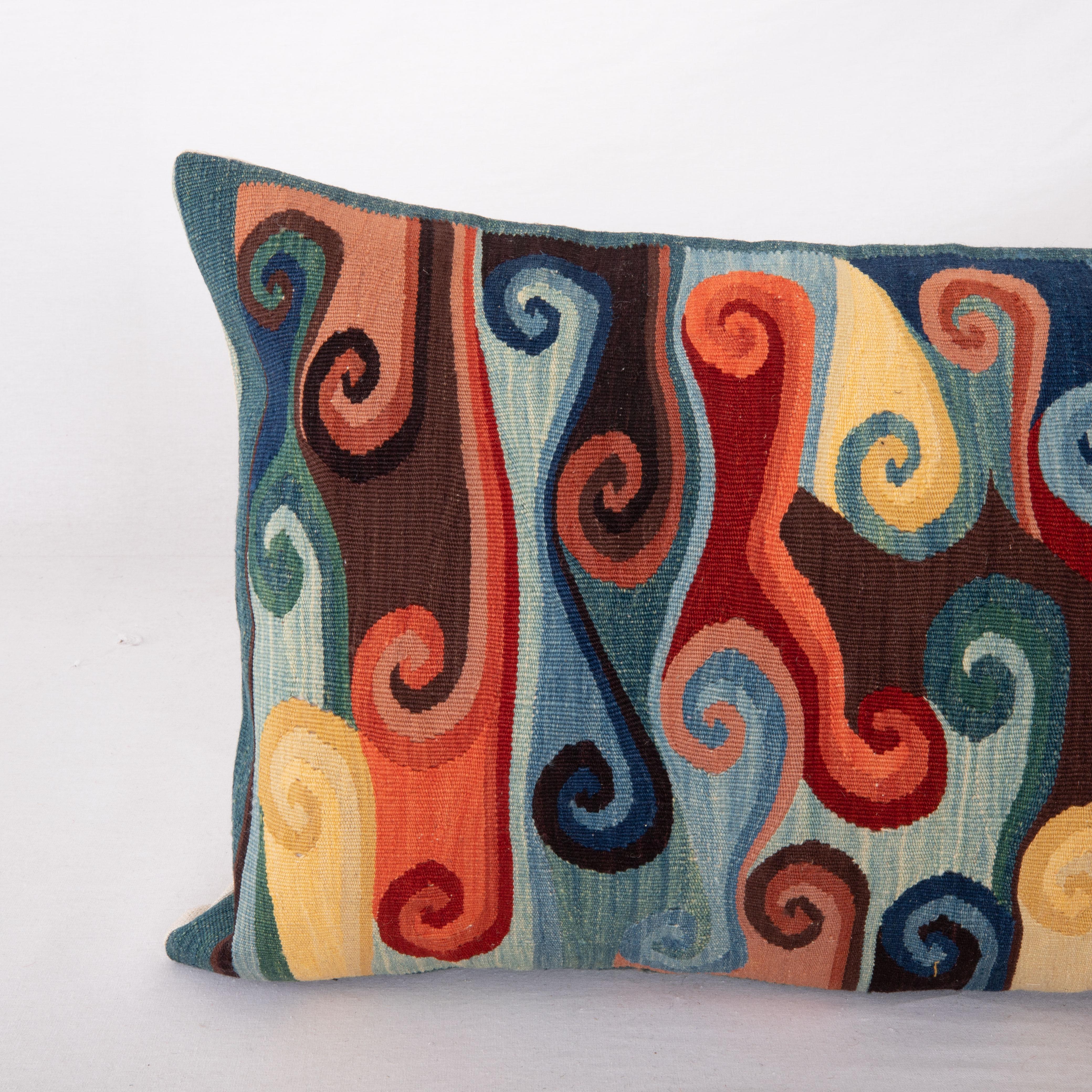 Turkish Contemporary Kilim Pillow Cover with Natural Dyes