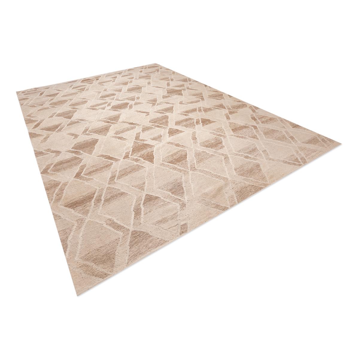 Contemporary Kilim Rhombus Design Made of Wool Soft Colors In New Condition In MADRID, ES