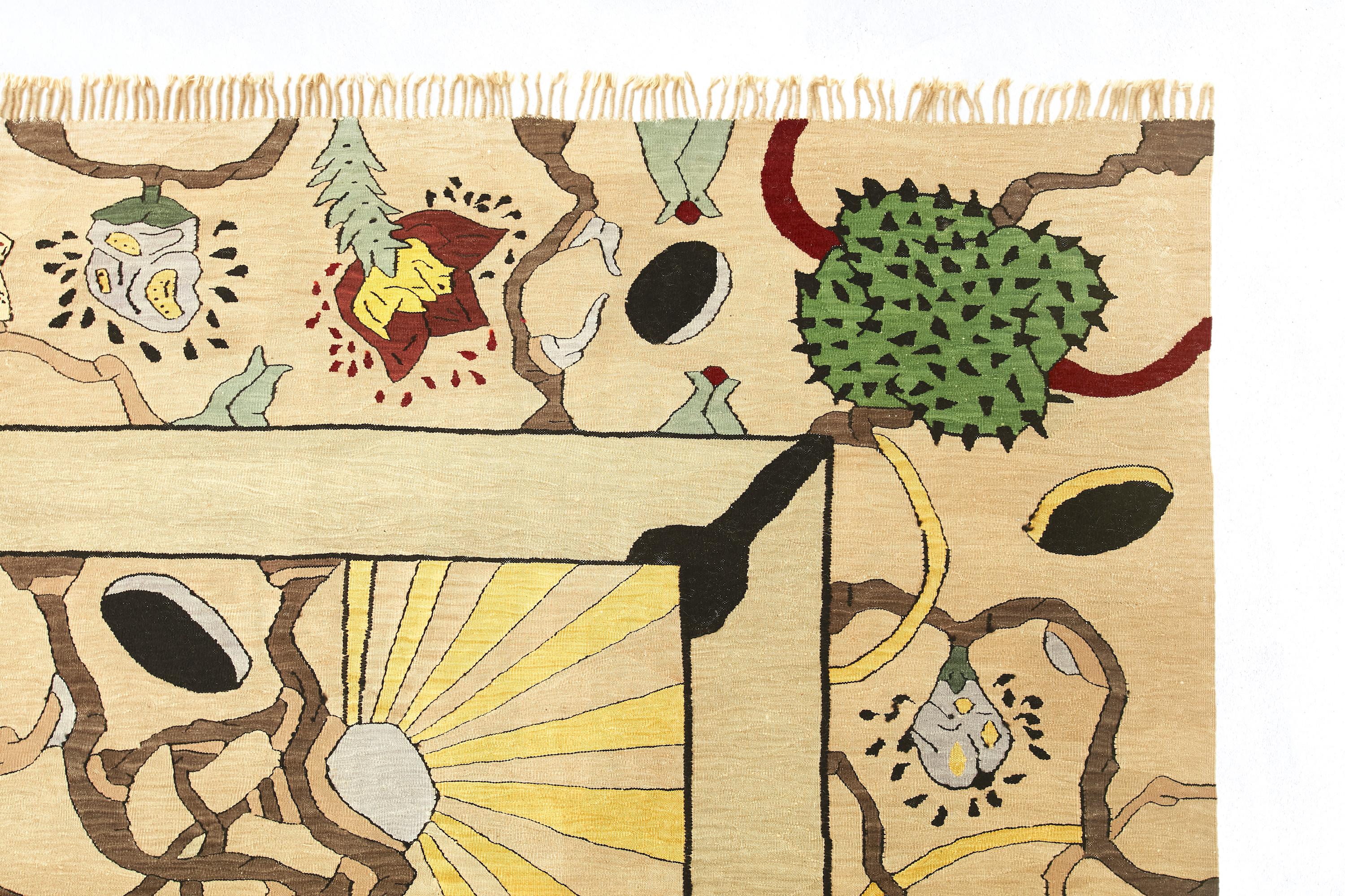 Hand-Crafted Contemporary Kilim Rug by Taylan Aygun, Turkish For Sale