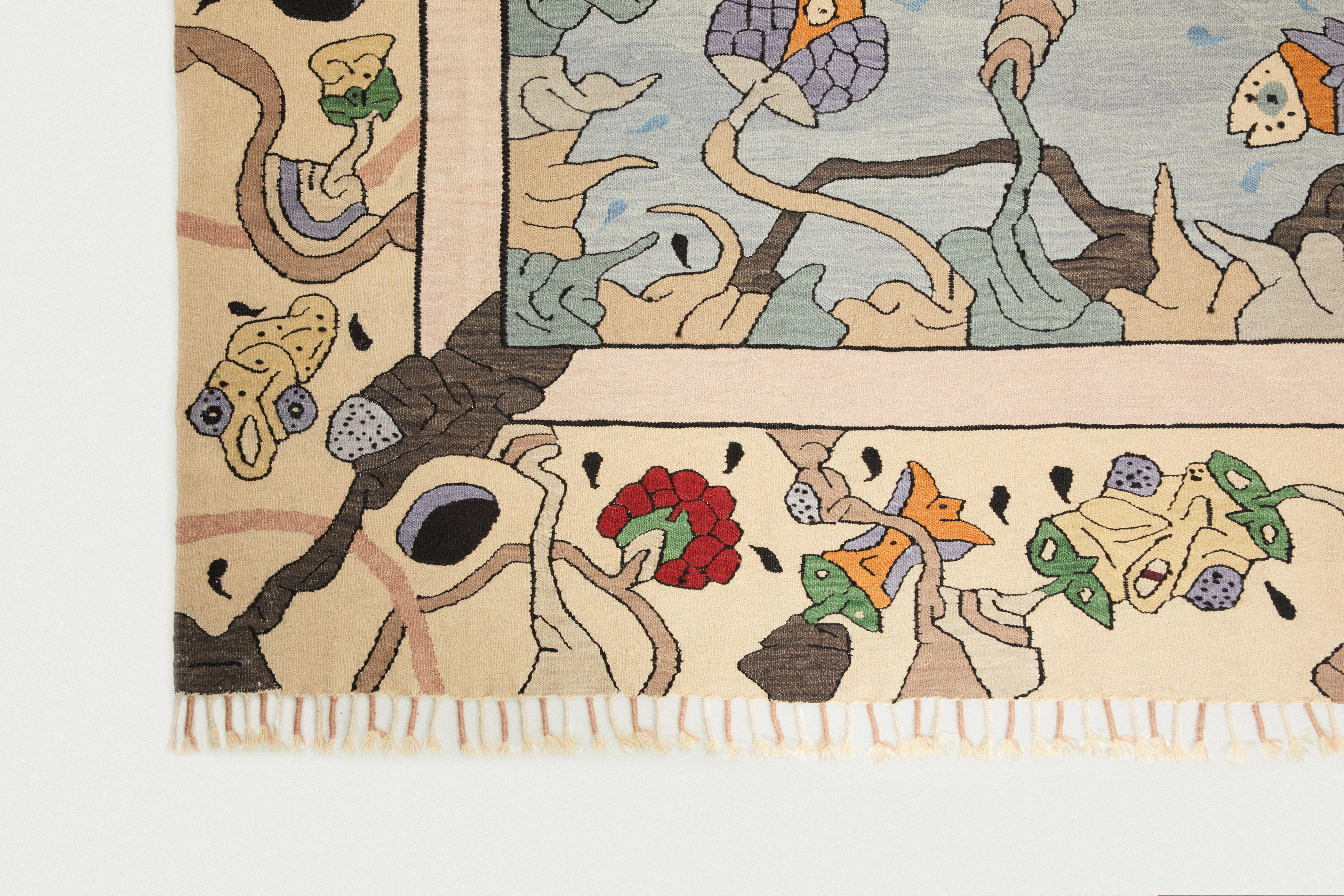 Contemporary Kilim Rug von Taylan Aygun, Türkisch (Handgefertigt) im Angebot