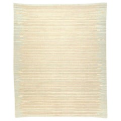 Contemporary Kilim, Soft Colors Design with Lines Handmade in Wool